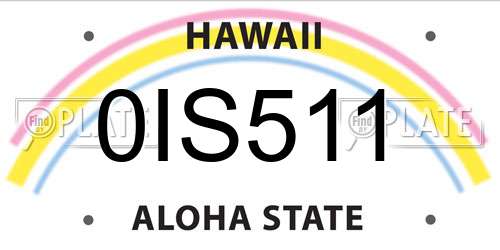 0IS511 Hawaii License Plate
