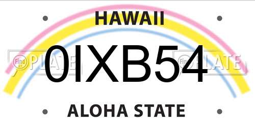 0IXB54 Hawaii License Plate