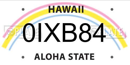 0IXB84 Hawaii License Plate