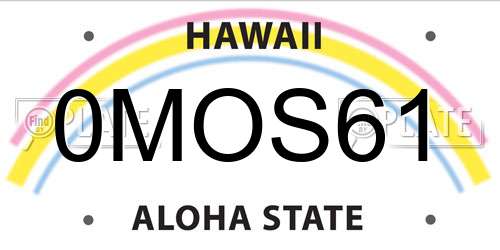 0MOS61 Hawaii License Plate