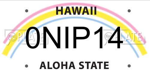 0NIP14 Hawaii License Plate