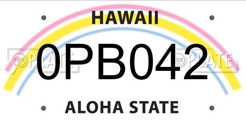0PB042 Hawaii License Plate