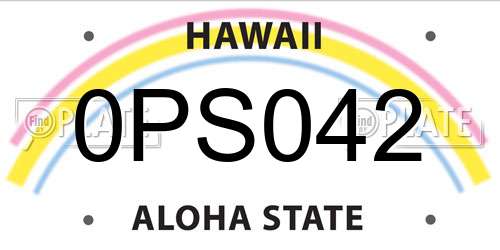 0PS042 Hawaii License Plate