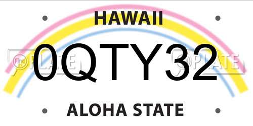 0QTY32 Hawaii License Plate