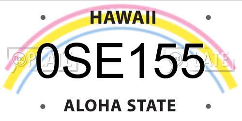 0SE155 Hawaii License Plate