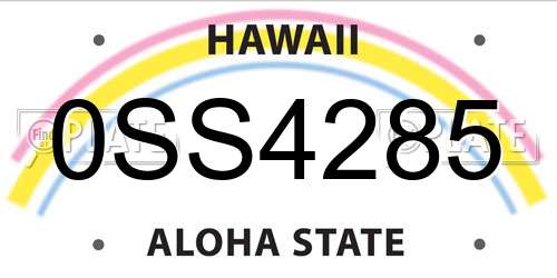 0SS4285 Hawaii License Plate
