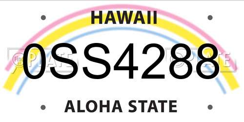 0SS4288 Hawaii License Plate