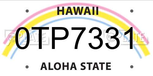 0TP7331 Hawaii License Plate