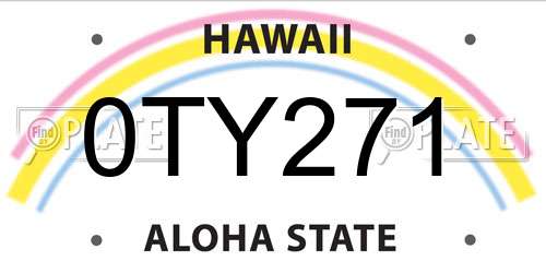 0TY271 Hawaii License Plate