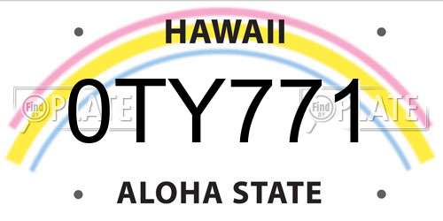 0TY771 Hawaii License Plate