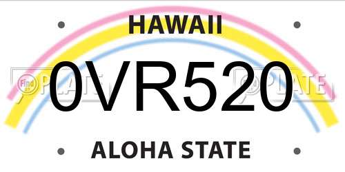 0VR520 Hawaii License Plate