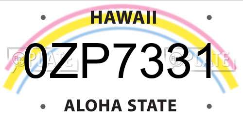 0ZP7331 Hawaii License Plate