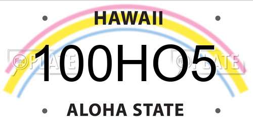 100HO5 Hawaii License Plate