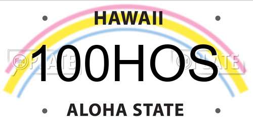 100HOS Hawaii License Plate