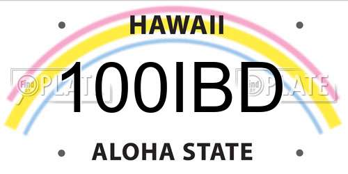 100IBD Hawaii License Plate