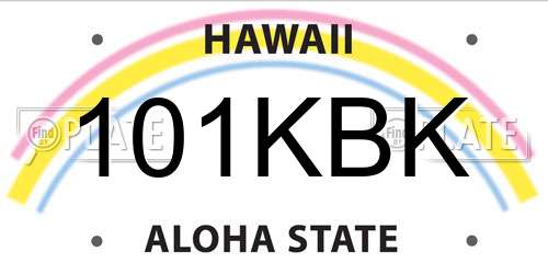 101KBK Hawaii License Plate