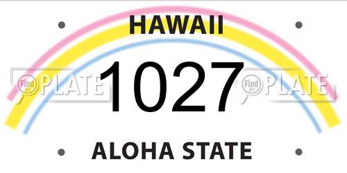 1027 Hawaii License Plate