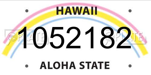1052182 Hawaii License Plate