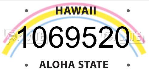 1069520 Hawaii License Plate