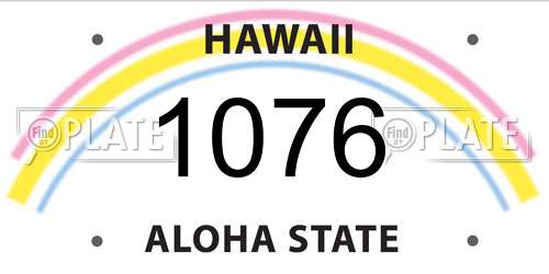 1076 Hawaii License Plate