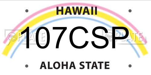 107CSP Hawaii License Plate