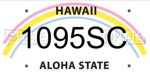 1095SC Hawaii License Plate