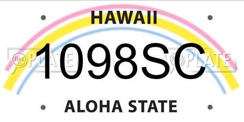 1098SC Hawaii License Plate