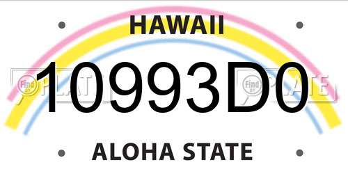 10993D0 Hawaii License Plate