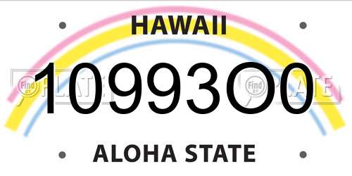 10993O0 Hawaii License Plate