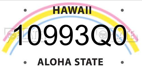 10993Q0 Hawaii License Plate