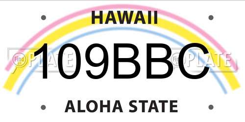 109BBC Hawaii License Plate