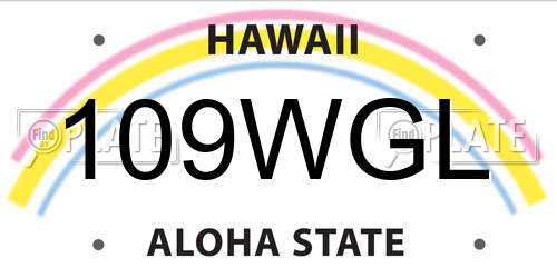 109WGL Hawaii License Plate