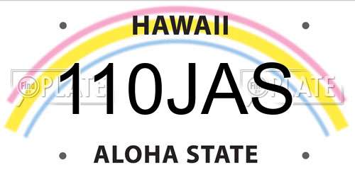 110JAS Hawaii License Plate