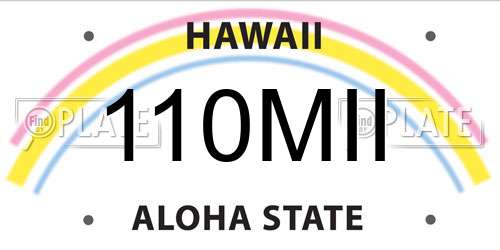 110MII Hawaii License Plate