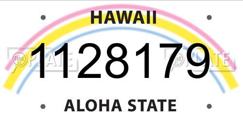 1128179 Hawaii License Plate