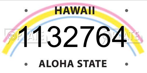 1132764 Hawaii License Plate