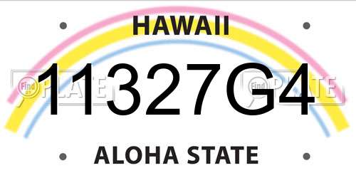 11327G4 Hawaii License Plate