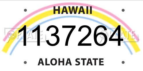 1137264 Hawaii License Plate