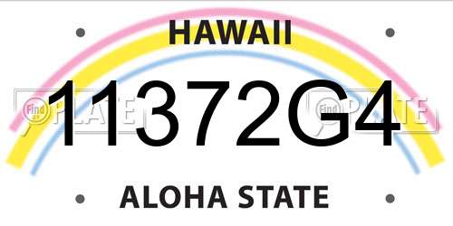 11372G4 Hawaii License Plate