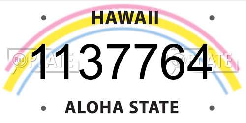 1137764 Hawaii License Plate