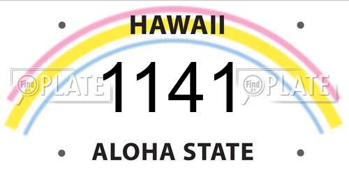 1141 Hawaii License Plate