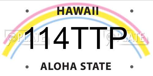 114TTP Hawaii License Plate