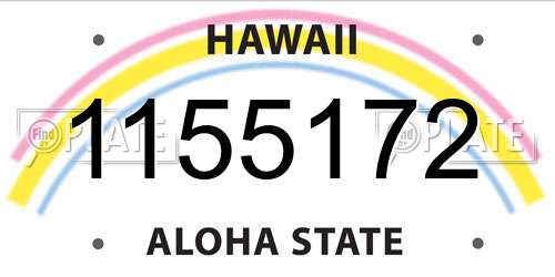 1155172 Hawaii License Plate