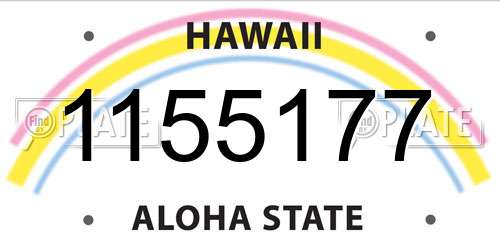 1155177 Hawaii License Plate