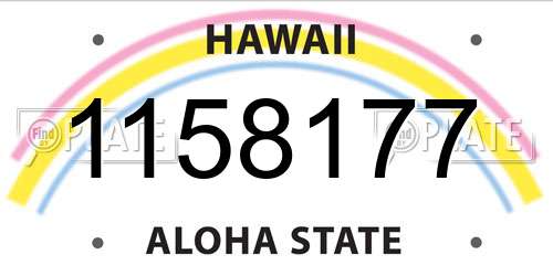1158177 Hawaii License Plate
