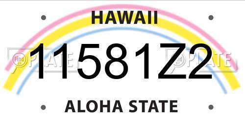 11581Z2 Hawaii License Plate