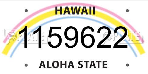 1159622 Hawaii License Plate