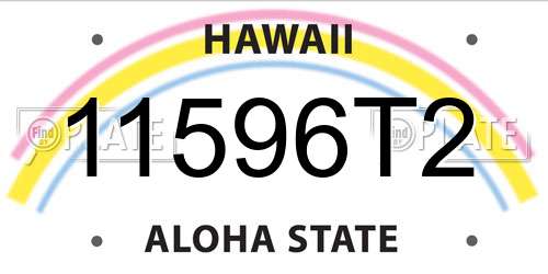 11596T2 Hawaii License Plate