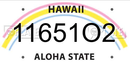 11651O2 Hawaii License Plate