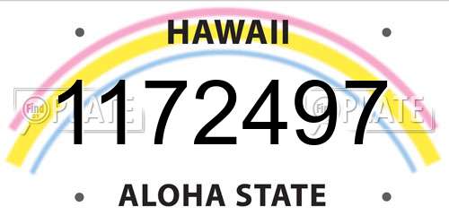 1172497 Hawaii License Plate
